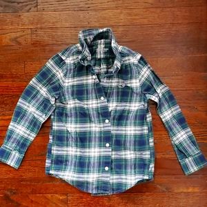 Vineyard Vines boys Green and blue flannel shirt